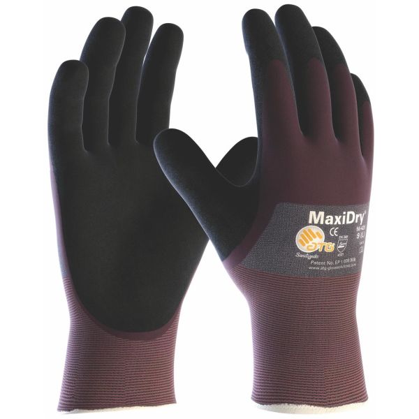 Monteringshanske ATG MaxiDry 56-425 med ¾ belegg Størrelse 10